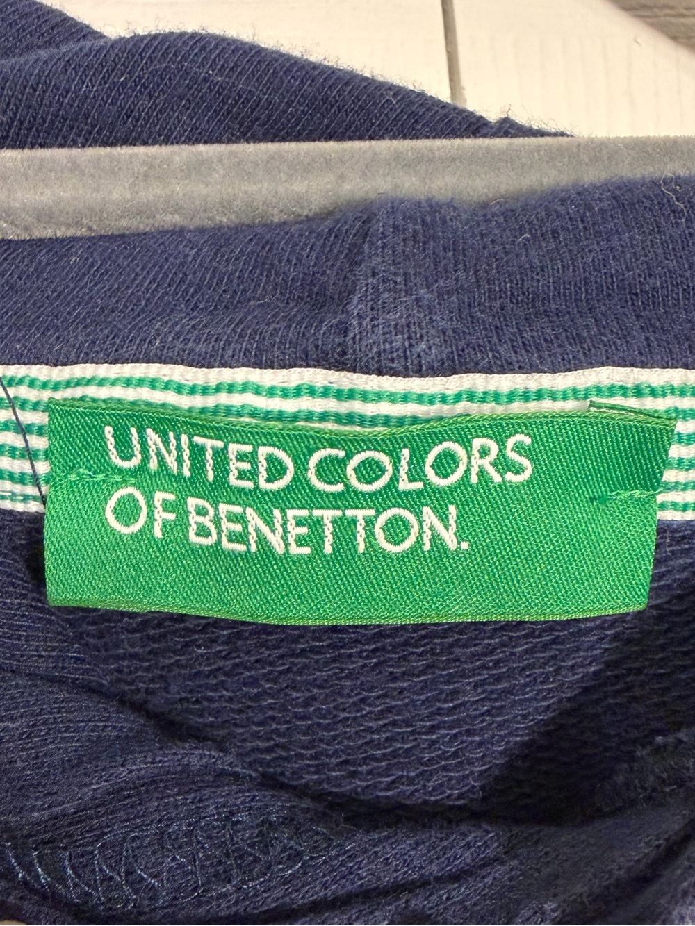 United Colors of Benetton Striped Hoodie Small Blue Green Yellow - Picture 7 of 11